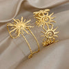 316L Stainless Steel Sunflower Open Cuff Bangles Bracelet Punk Y2K Gold Plated Charms Jewelry Women's Men Gifts - Image 1