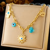 316L Stainless Steel Golden Starfish Moon Sun Shaped Pendant Necklace For Women Romantic Neck Chain Holiday Gift - Image 9