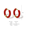 Colorful Enamel Stainless Steel Hoop Earrings for Women Geometric Round Circle Earrings Gold Color Jewelry - Image 6