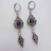 Purple Engraved Water Drop Earring,Vintage jewelry,Gothic accessories,witchcraft,magic,mystery,pagan,ear hook For women and girl - Image 3