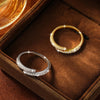 Opening Ring for Women Girls Sparkling Lab Diamond Half Eternity Wedding Ring Adjustable Jewelry Gift - Image 5