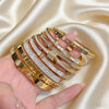 Gold Plated Stainless Steel Bangle Bracelet for Women Jewelry Accessory Mother's Day Gift - Image 1