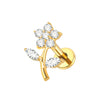 1PC Titanium Ear Cartilage Piercings Flat Back Stud Earring Internal Thread Butterfly Cross CZ Helix Tragus Piercing Jewelry 16G - Image 18