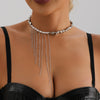 Irregular Bead Necklace Light Multiple Tassels Simple Splicing Collarbone Chain Women Jewelry Necklace Gifts - Image 1