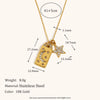 La. Muses Sparkling Cubic Zirconia Square Star U-shaped Pendant Stainless Steel Women's Necklace Jewelry Gifts - Image 3