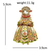 Beautiful Sheep Lady Brooches For Women Unisex 4-color Elegant Rhinestone Ancient Dress Goat Party Brooch Pin Gifts - Image 6
