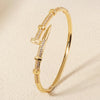 Classic Copper-Inlaid Zircon Open Bangle for Women Handmade For Stud Bracelet Daily Jewelry Accessories As Gifts - Image 2