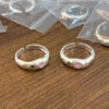 Silver Rings For Women Men Jewelry Finger Adjustable Open Heart CZ Ring For Party Birthday Gift - Image 2