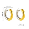 Punk Two Colors Stainless Steel Round Ring Huggies Earrings for Women Gold Plated Circle Hoop Ear Buckles Classic Jewelry - Image 6