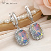 Elegant Rectangle Crystal Dangle Earrings For Women Wedding Rose Gold Color Cubic Zirconia Jewelry - Image 11