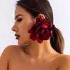 Exaggerated Satin Large Flower Long Tassel Drop Earrings for Women Romantic Party Wedding Earrings Jewelry Girls - Image 7