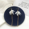 White Flower Earrings for Women Crystal Acrylic Pearl Long Tassel Drop Earrings Temperament Party Gift Jewelry - Image 8