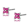 Silver Rainbow Tassel Four Petal Flower Drop Stud Earrings for Women Sweet Girl Ear Bone Jewelry Accessories - Image 46