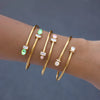 Round Zircon Cuff Bracelet For Women Gold Pvd Plated Stainless Steel Party Jewelry - Image 2