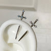 Winged Sword Piercing Stud with Drop Charm - Image 4