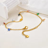Colorful Cubic Zirconia Anklet Bracelet for Women, Adjustable Stainless Steel Foot Chain Anklets Beach Jewelry - Image 4