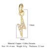 5pcs/Lot Star Heart Key Copper Cubic Zircon Charms Clover Lightning Horseshoe Racket Moon Bracelet Earring Necklace Pendant - Image 7