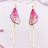 Minar Wonderful Multicolor Resin Butterfly Long Tassel Earring for Women Shinning Flake Simulation Wings Drop Dangle Earrings - Image 15