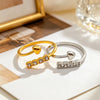 Four Zircons Heart Ring Stainless Steel Gold Color Open Finger Rings For Women Wedding Jewelry Gift - Image 5