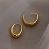 Chunky Oval Hoop Earrings in Gold-Tone or Silver-Tone - Image 12