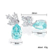 Women's Dangle Earrings with Blue Water Drop Cubic Zirconia Wedding Party Accessories Fancy Birthday Gift Jewelry - Image 2