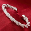 Silver Big Bangles Bracelet Cute Charms for Women Lady Jewelry Adjustment Cuff Wedding - Image 21