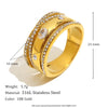 Stainless Steel Star Heart Round Twisted Open Rings Gold Plated Women Statement Jewelry - Image 17