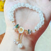 Korean Sweet Daisy Flower Bracelet For Women Colorful Crystal Beaded Elastic Rope Bracelets Party Wedding Jewelry Gifts - Image 9