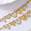 Heart Moon Star Drop Pendant Women Stainless Steel Bracelets Zircon Wedding Banquet Charm African Bracelet Jewelry - Image 1