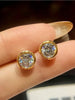 Diamond Round Stud Earrings for Women Silver Wedding Earring Jewelry Gifts - Image 7