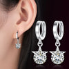 Silver Earrings Jewelry Retro Simple Pattern Purple White Zircon Earrings - Image 5