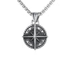 Two Tone Compass Pendant men's Necklace Stainless Steel Retro Hip-hop Style Silver Color Neck Chain Jewelry - Image 6