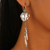 Gothic Punk Metal Retro Silver Color Earrings Sword Ghost Hand Pirate Skull Tassel Earrings Women's Halloween Accessories - Image 3
