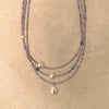 Faceted Amethyst Pearl Necklace Thin Beads Temperament Clavicle Chain Niche Design Women Jewelry - Image 1