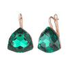 Dark Green Big Stone Women's Drop Earrings Rose Gold Color Wedding Jewelry Accessories - Image 5