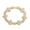 Hecheng, Light Golden Plated CZ Stone Ladies' Jewelry Flower shaped Star Splicing Bracelet Necklace 1 Piece - Image 4