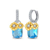 Silver Color Earrings Blue Zircon Stars Moon Irregularity Earrings For Woman Birthday Jewelry Gifts - Image 36