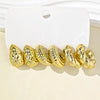 Vintage Ccb Drop Sphere Hoop Earrings Set Irregular Twist C Shape Women Accessories - Image 11