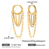 Hiphop Rock Multi Layer Chain Pendant Earrings Two-tone Mix Color Circle Huggies Ear Hoops Everyday Versatile Jewelry - Image 8
