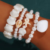 Bohemian Shell Starfish Bead Bracelet Set for Women Summer Beach Multilayer Stacked Pearl Bracelets Party Jewelry Gifts - Image 9