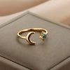 Opal Finger Rings For Women Stainless Steel Adjustable Couple Geometric Open Ring Handmade Aesthetic Jewelry Gift - Image 14