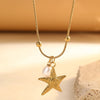 Stainless Steel Starfish Spiral Pearl Pendant Necklace Ocean Resort Style Collarbone Chain Jewelry For Women - Image 4