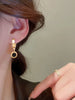 Stainless Steel Roman Numerals Black and White Shell Hoops Earrings Drop Studs Engagement Wedding Earrings for Women - Image 4
