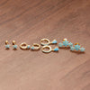 8PCS Stainless Steel Hoop Earrings Set For Women Crystal Flower Geometry Zircon Gold Plated Huggie Earring Piercing Jewelry - Image 6
