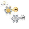 Titanium 16G Mini Sunflower Cartilage Earring Dainty Flower CZ Helix Conch Earlobe Piercing Labret Stud - Image 1