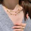 Rainbow Colorful Zircon Necklaces Bracelets Gold Color Multi-layer Rings Jewelry Sets For Women - Image 2
