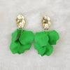 Gold Color Metal Leaf Acrylic Petal Flower Drop Earrings For Women Rose Pink Blue Orange Green Colors - Image 3