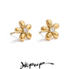 Arrivals Stainless Steel Zirconia Flower Daily Stud Earrings for Women Versatile Charm Jewelry Gift - Image 1