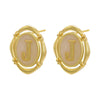 Enamel A-Z 26 Initial Letter Stud Earrings for Women Vintage Gold Plated Hollow Alphabet Oval Earrings Charm Jewelry - Image 15