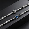 Men's Zircon Charm Bracelet, 4mm Square Chain Stainless Steel Bracelets, Jewelry Gift for Men - Image 4
